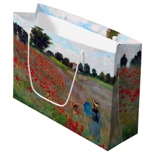 Champ de pavot, Grand sac cadeau Monet (Devant Angle)