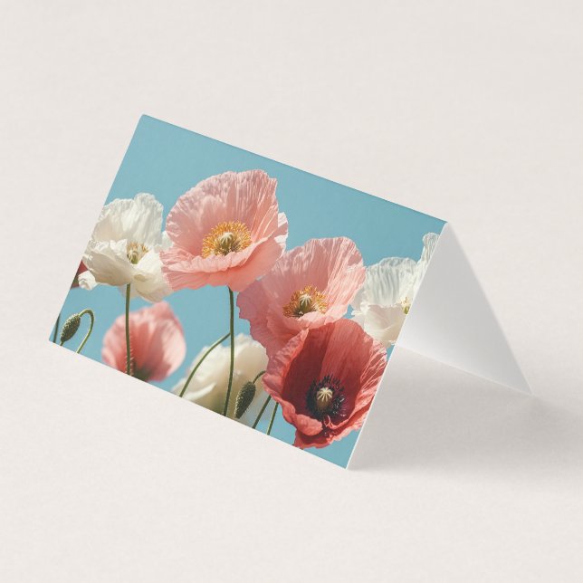 Champ de pavots contre un ciel bleu doux (Front)