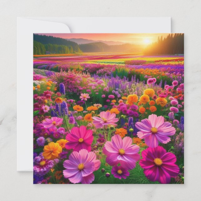 Champ de radiance Fleur sauvage carte plat (Devant)