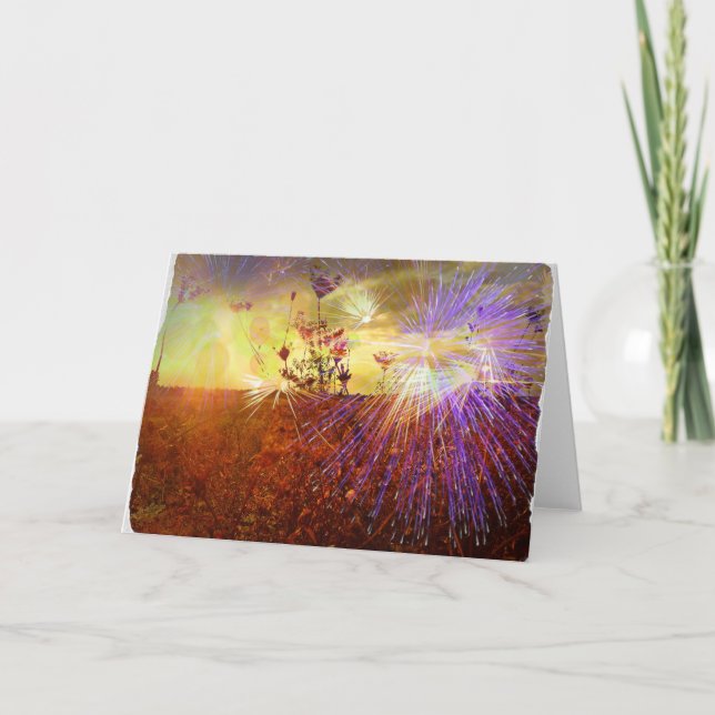 Champ des feux d'artifice - carte de voeux vierge (Devant)