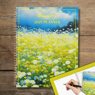 Champ Fleur sauvage bleu jaune