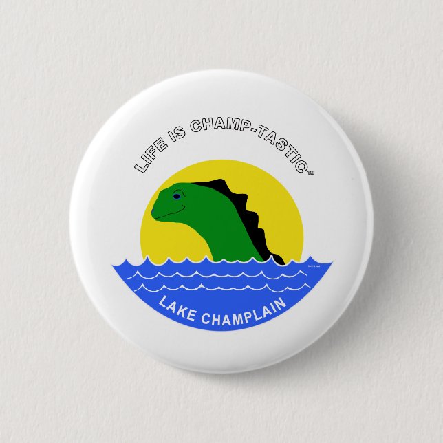 Champ goes everywhere 2 inch round button (Front)