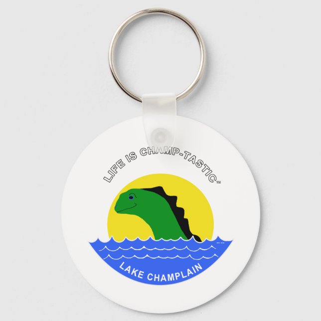 Champ goes everywhere keychain (Front)