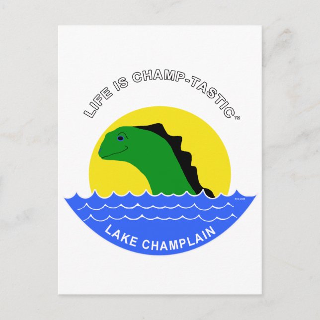 Champ goes everywhere postcard (Front)