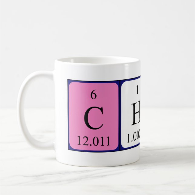 Champ periodic table name mug (Left)