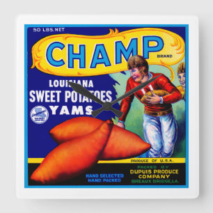 Champ Sweet Potatoes Square Wall Clock