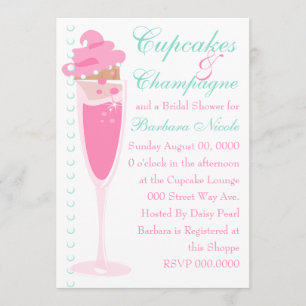 Champage, Cupcakes & Pearls Invitation
