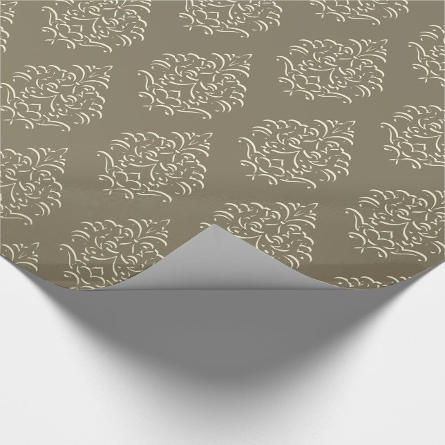 Champagn Damask Wrapping Paper (Corner)