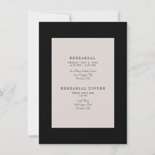 Champagne and Black Wedding Elegant Rehearsal Invi Invitation