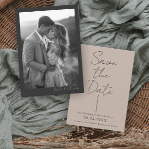 Champagne and Black Wedding Save The Date