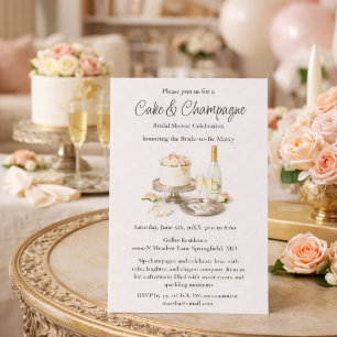 Champagne and Cake Bridal Shower Invitation