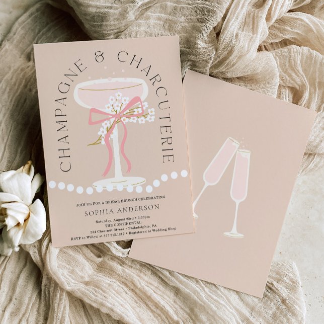 Champagne and Charcuterie Bridal Shower Invitation (Creator Uploaded)
