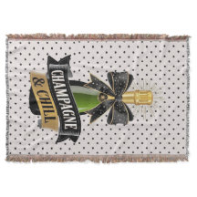 Champagne and Chill Throw Blanket