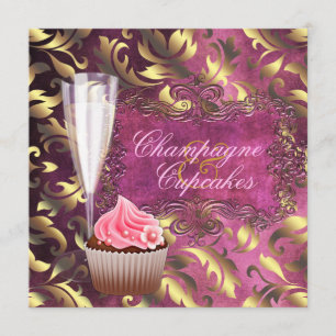 Champagne and Cupcakes Bridal Shower Invitation