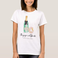 Champagne and Doughnuts Watercolor Slouch T