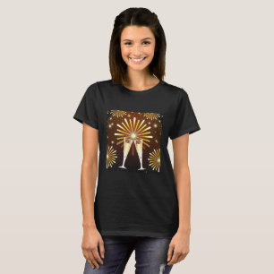 Champagne and Fireworks Celebration Party T-Shirt