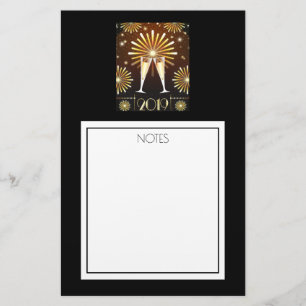 Champagne and Fireworks New Years Eve 2019 Stationery
