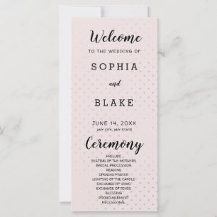 Champagne and Gold Polka Dots Wedding Program