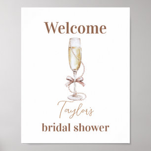 Champagne and Pearls Bridal Shower Sign