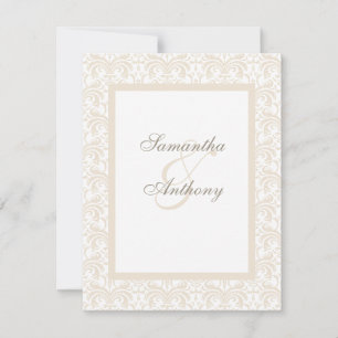 Champagne and White Wedding Invitations