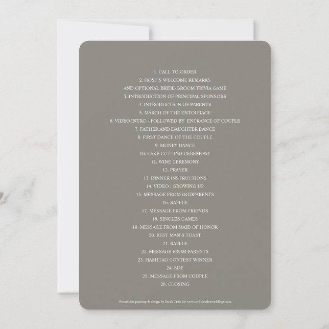 Champagne aquarelle glaces invitations de mariage (Dos)