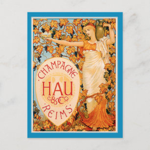 Champagne Art Nouveau Poster Art Postcard