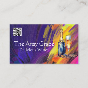 Champagne Artistic Rendering Paint Strokes Business Card