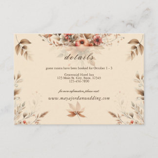 Champagne Autumn Wedding Details Enclosure Card