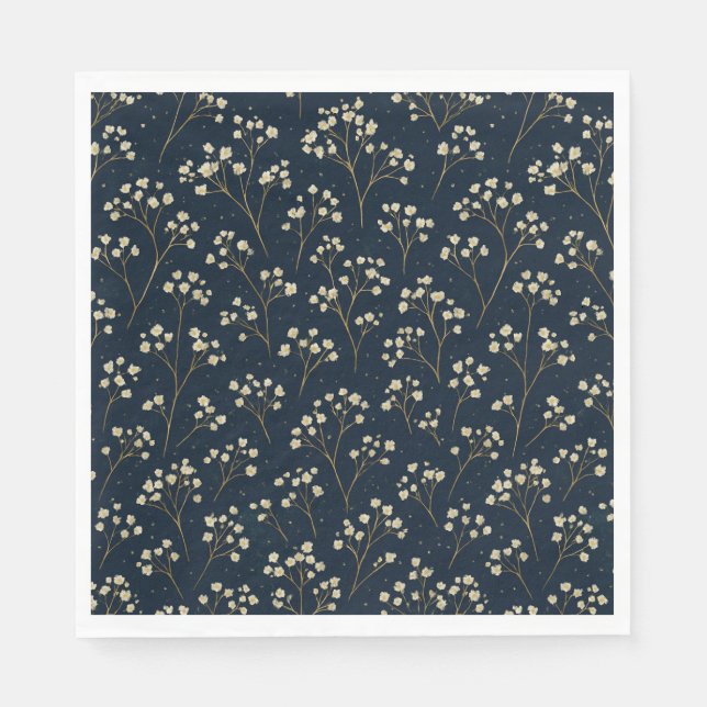 Champagne Baby's Breath Scatter Paper Napkin (Front)