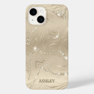 Champagne Background White Glitter  Case-Mate iPhone 14 Case