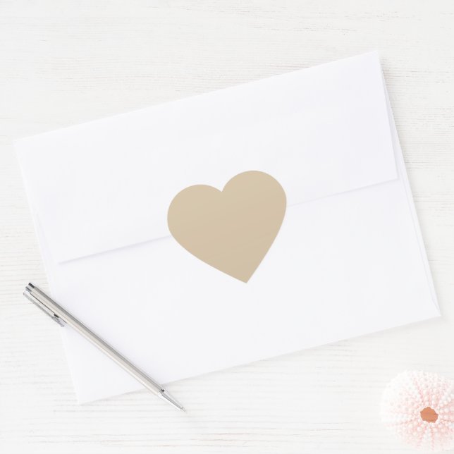Champagne Beige  Heart Sticker (Envelope)