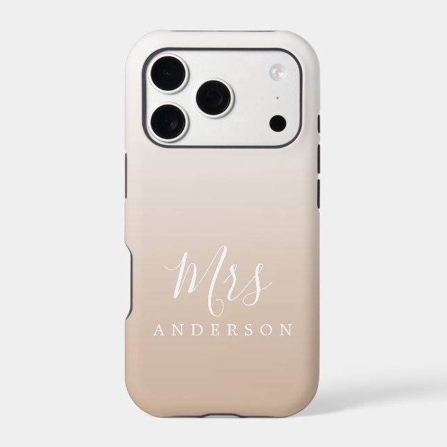 Champagne Beige Ombre Script Future Mrs Name (Back)