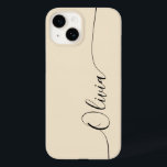 Champagne Black Elegant Calligraphy Script Name Case-Mate iPhone 14 Case<br><div class="desc">Champagne Black Elegant Calligraphy Script Custom Personalized Name iPhone 14 Smart Phone Cases features a modern and trendy simple and stylish design with your personalized name in elegant hand written calligraphy script typography on a champagne background. Designed by ©Evco Studio www.zazzle.com/store/evcostudio</div>