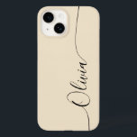 Champagne Black Elegant Calligraphy Script Name Case-Mate iPhone 14 Case<br><div class="desc">Champagne Black Elegant Calligraphy Script Custom Personalized Name iPhone 14 Smart Phone Cases features a modern and trendy simple and stylish design with your personalized name in elegant hand written calligraphy script typography on a champagne background. Designed by ©Evco Studio www.zazzle.com/store/evcostudio</div>