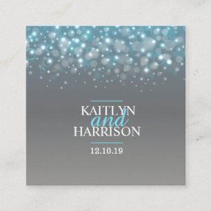 Champagne blue grey wedding details cards