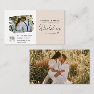 Champagne Blush PHOTO Faire-part de mariage QR Cod
