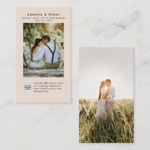 Champagne Blush PHOTO Faire-part de mariage QR Cod