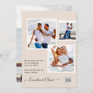 Champagne Blush PHOTO Faire-part de mariage QR Cod