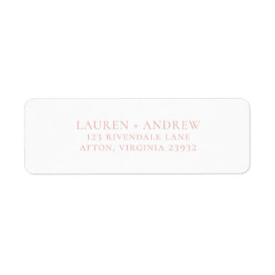 Champagne Blush Pink and White Return Address