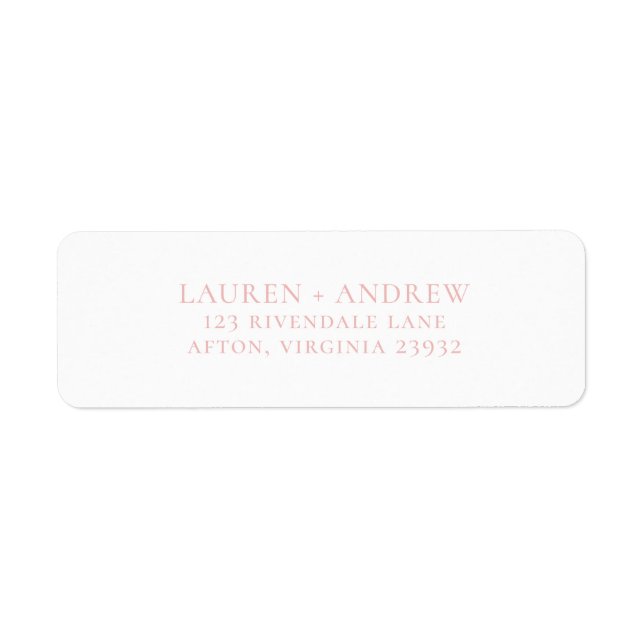 Champagne Blush Pink and White Return Address (Front)