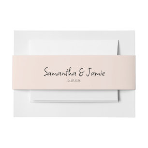 Champagne Blush Pink - Matching Belly Bands Invitation Belly Band