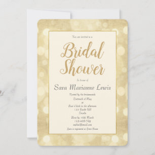 Champagne Bokeh Bridal Shower Invitation