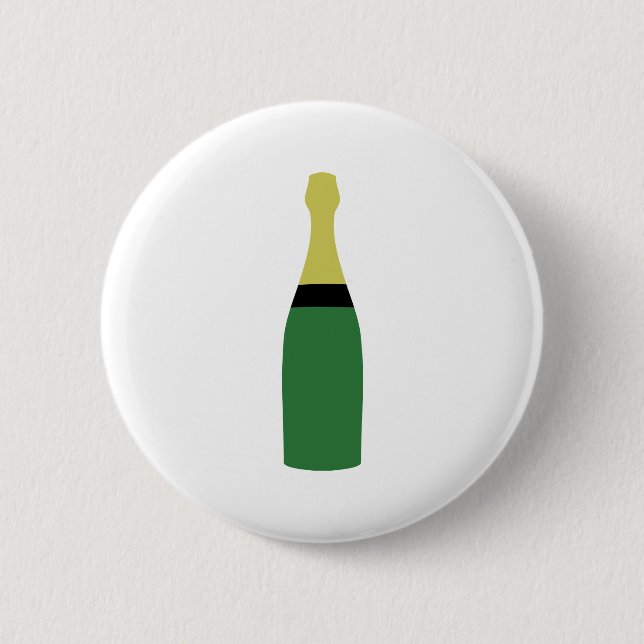 champagne bottle 2 inch round button (Front)