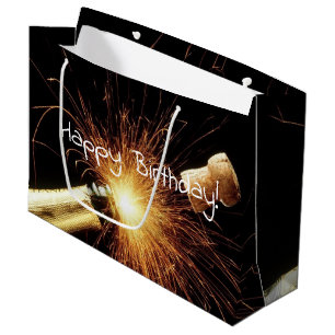 champagne bottle birthday large gift bag