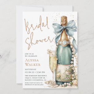 Champagne Bottle Bridal Shower Invitation