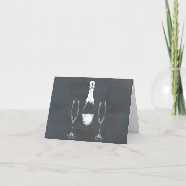 Champagne Bottle Card (Front)