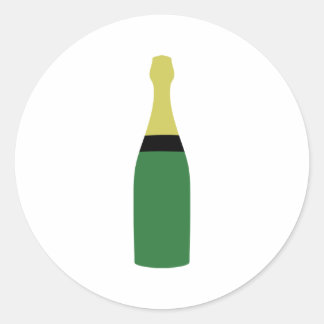 champagne bottle classic round sticker