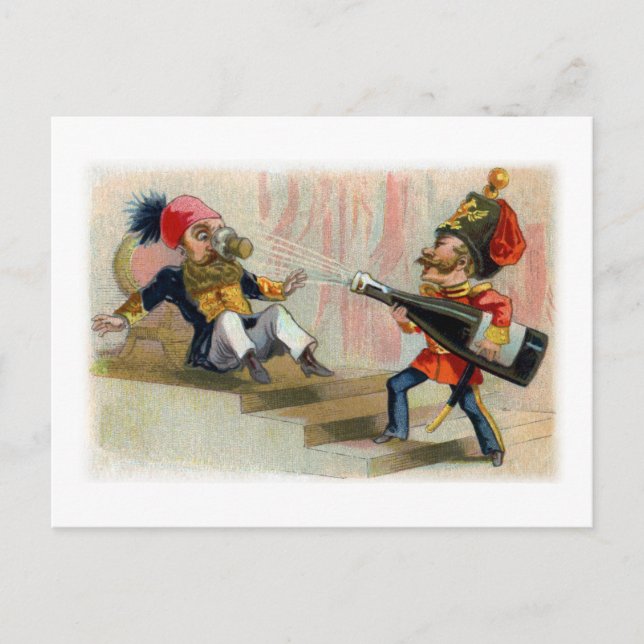 Champagne Bottle Cork Goes Astray Postcard (Front)