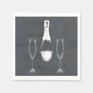 Champagne Bottle Napkin