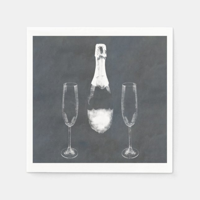 Champagne Bottle Napkin (Front)
